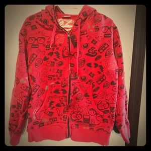Red eS Skateboarding Full ZIP Sweatshirt